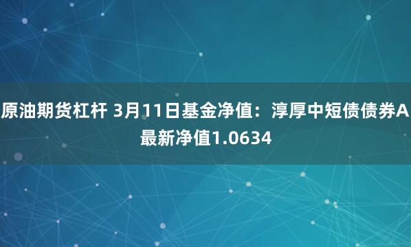 原油期货杠杆 3月11日基金净值：淳厚中短债债券A最新净值1.0634